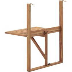 Table de balcon suspendue - LILOU - Bois d'acacia FSC - Pliable - 64 x 43 x 8...