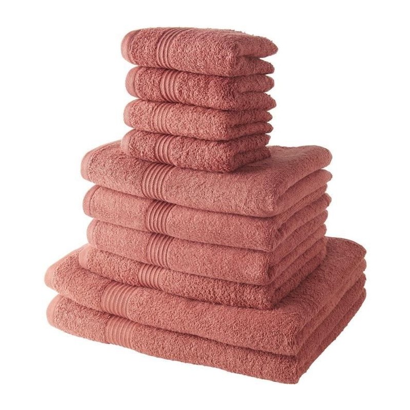 TODAY Lot de 4 Serviettes Invité 30x50 cm + 4 Serviettes de Bain 50x100 cm + ...