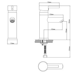 Mitigeur lavabo ROUSSEAU Dover - cartouche céramique Ø 40 mm - économie d'eau...