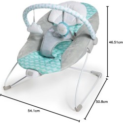 INGENUITY Transat bébé Nuages, Vibrations apaisantes, Arche d'éveil avec 2 pe...