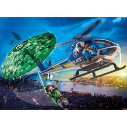 PLAYMOBIL 70569 Hélicoptere de police et parachutiste, City Action, Les Polic...