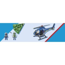 PLAYMOBIL 70569 Hélicoptere de police et parachutiste, City Action, Les Polic...