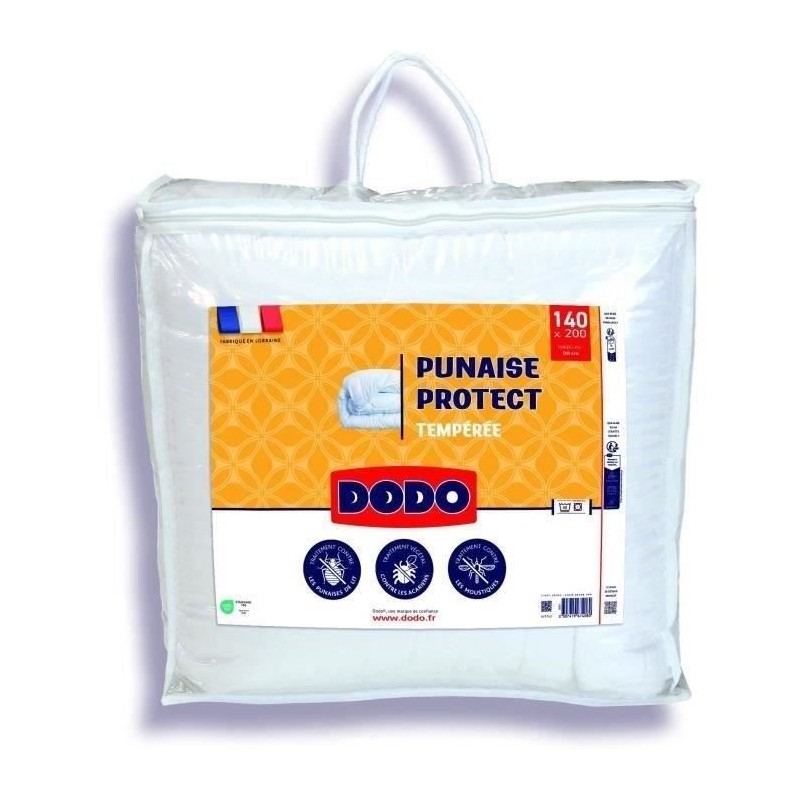 DODO Couette tempérée 300gr/m² 140x200 cm - Protection anti punaise, anti aca...