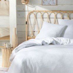 Parure de lit - TODAY - 123320 - 2 personnes - 260x240cm - Gaze de coton unie...