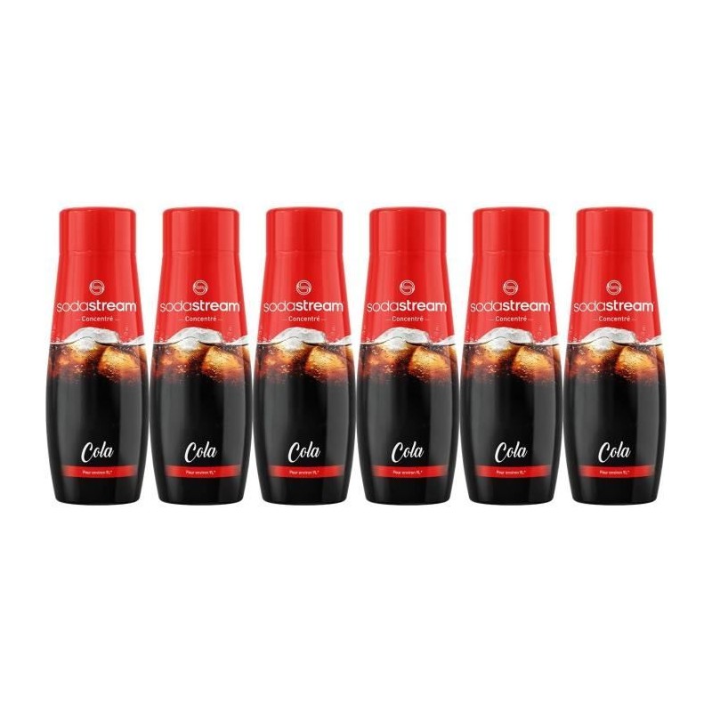 Concentrés SODASTREAM - Lot de 6 concentrés Cola - Jusqu'a 54L de boissons - ...