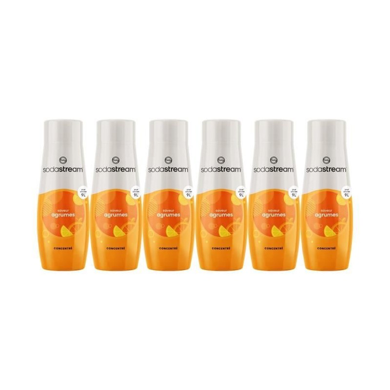 Concentrés SODASTREAM - Lot de 6 concentrés Agrumes - Jusqu'a 54L de boissons...