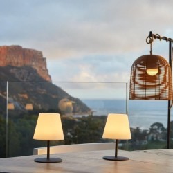 Pack de 2 Lampes de table sans fil - LUMISKY - TWINS - H16 cm - Pied en acier...