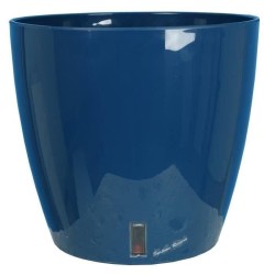Pot de fleurs rond - RIVIERA - EVA NEW - Plastique -  D35 x H33 cm - Bleu