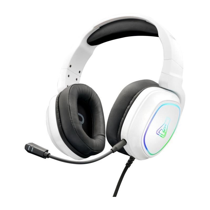 Casque Gamer Filaire - The G-Lab - KORP RADIUM - Microphone - RGB - Blanc