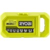 RYOBI - Coffret 1 clé 90 dents, 8 douilles (de 8 a 15 mm) & adaptateur 1/4'' ...
