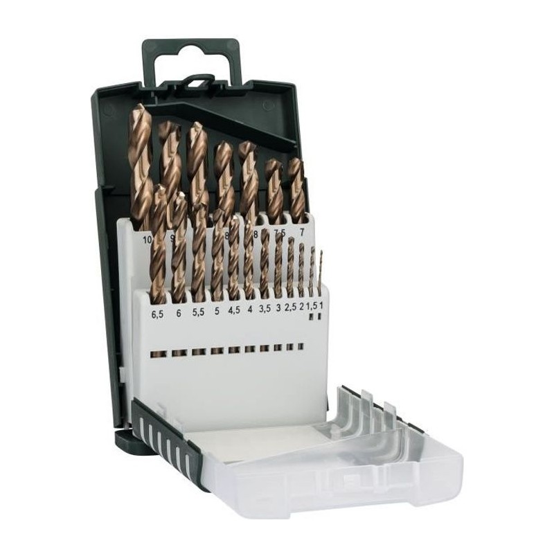 Set de 19 Forets a métaux rectifiés HSS-Cobalt - BOSCH - Foret - Gris - Longu...