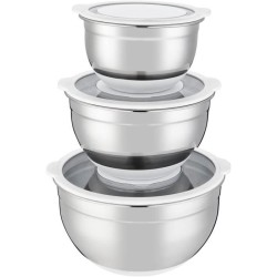 Set de saladiers - ARTHUR MARTIN - AM486 - 16-20-24 cm - Couvercles hermétiqu...