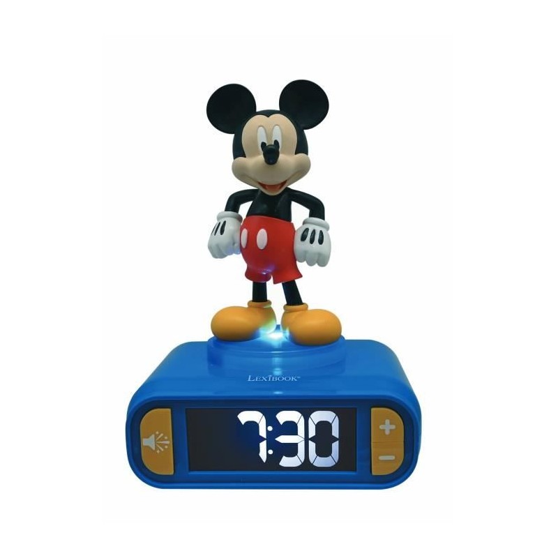 LEXIBOOK - Réveil veilleuse Mickey - Sons et mélodies, écran LCD rétro-éclair...