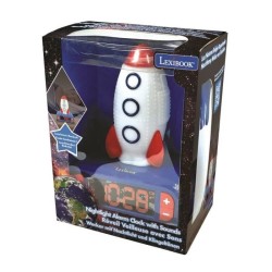 LEXIBOOK - Réveil veilleuse Fusée - Sons et mélodies, écran LCD rétro-éclairé...