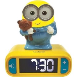 LEXIBOOK - Réveil veilleuse Les Minions - Sons et mélodies, écran LCD rétro-é...