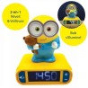 LEXIBOOK - Réveil veilleuse Les Minions - Sons et mélodies, écran LCD rétro-é...