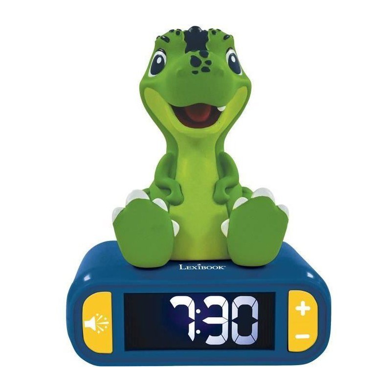LEXIBOOK - Réveil veilleuse Dino - Sons et mélodies, écran LCD rétro-éclairé ...