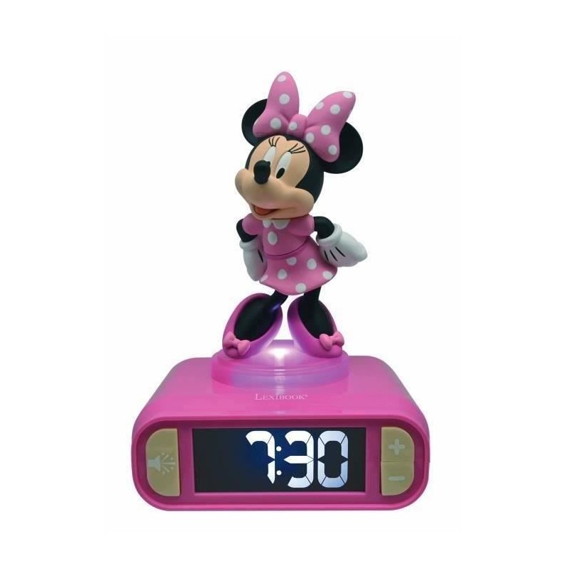 LEXIBOOK - Réveil veilleuse Minnie - Sons et mélodies, écran LCD rétro-éclair...