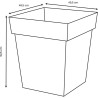 Pot de fleurs Carré 50 cm - EDA - Toscane - 87 L - 49,5 x 49,5 x H.52,5 cm - ...