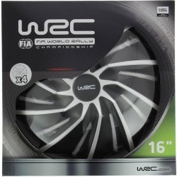 Lot de 4 enjoliveurs Bi-couleur gris & noir 16 pouces - WRC - TURBO - Look ra...