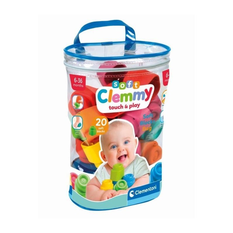 Clementoni - Clemmy Baby - Sac souple 20 pieces - Mixte - A partir de