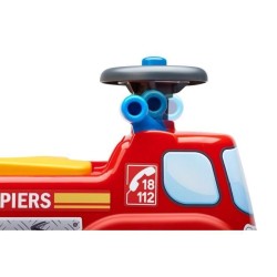 Porteur - FALK - Pompier - Assise ouvrante et volant directionnel - Des 12 mo...