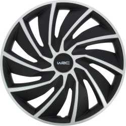 Lot de 4 enjoliveurs Bi-couleur gris & noir 15 pouces - WRC - TURBO - Look ra...