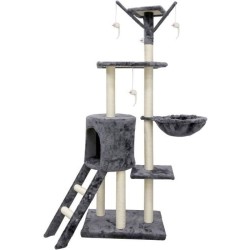 JIPSY Arbre a chat gris 79 x 34 x 138 cm - 3 plateformes, 1 perchoir, 1 niche...