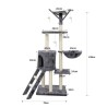 JIPSY Arbre a chat gris 79 x 34 x 138 cm - 3 plateformes, 1 perchoir, 1 niche...
