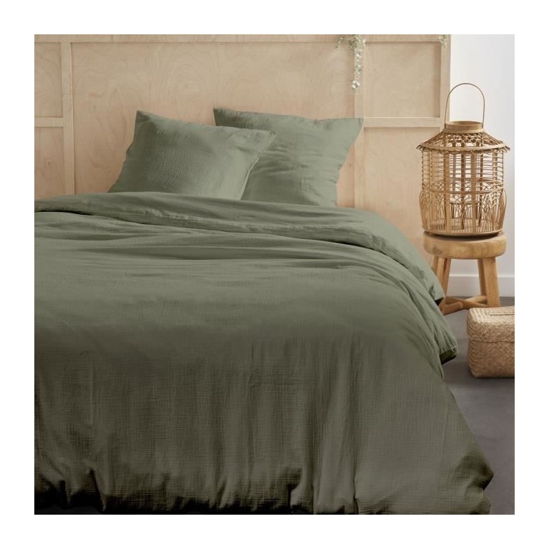 Parure de lit - TODAY - 123329 - 2 personnes - 260x240cm - Gaze de coton unie...