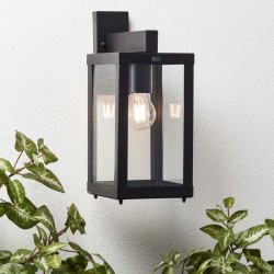 Applique extérieure GAIA descendante noir métal/verre E27 1x60W - BRILLIANT