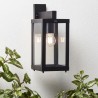 Applique extérieure GAIA descendante noir métal/verre E27 1x60W - BRILLIANT
