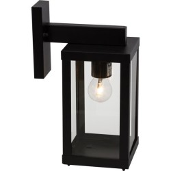 Applique extérieure GAIA descendante noir métal/verre E27 1x60W - BRILLIANT