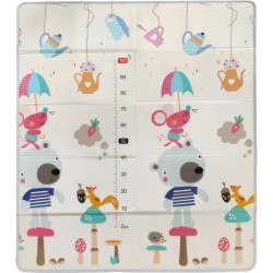 Maxi tapis d'éveil réversible - TINEO - 150 x 180 cm - Facade animaux / Circu...