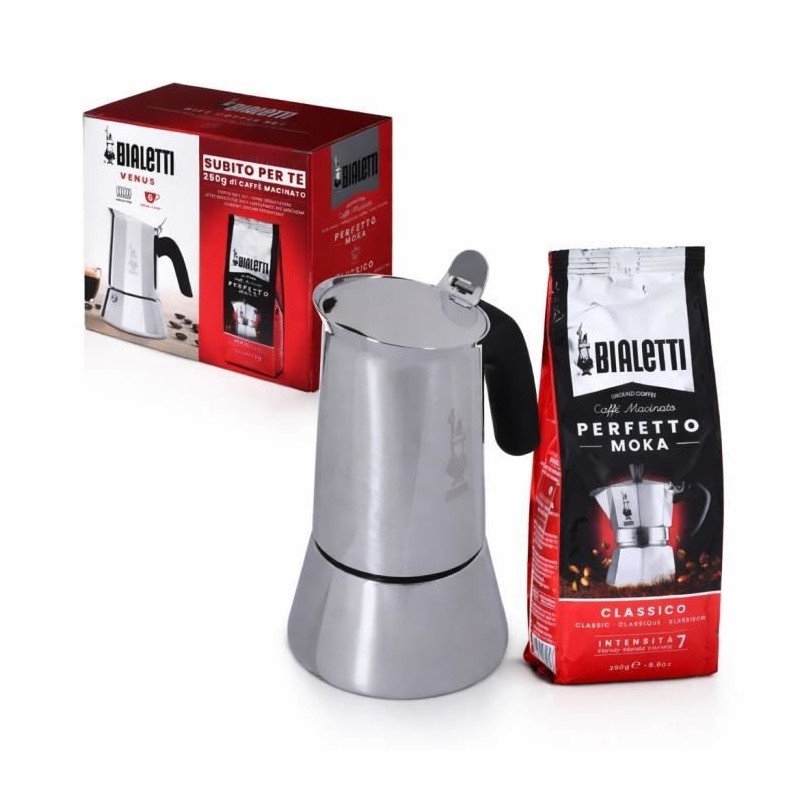 Cafetiere italienne Bialetti VENUS + 1 paquet de café Moka Classico 250 g - c...