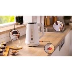 Bouilloire - BOSCH -  TWK1M121 MyMoment - Blanche - capacité 1,7L - base 360°...