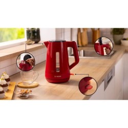 Bouilloire - BOSCH - TWK1M124 MyMoment - Rouge - capacité 1,7L - base 360° - ...