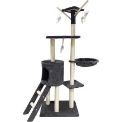 JIPSY Arbre a chat gris foncé  79 x 34 x 138 cm - 3 plateformes, 1 perchoir, ...
