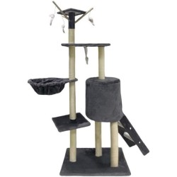 JIPSY Arbre a chat gris foncé  79 x 34 x 138 cm - 3 plateformes, 1 perchoir, ...