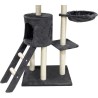 JIPSY Arbre a chat gris foncé  79 x 34 x 138 cm - 3 plateformes, 1 perchoir, ...
