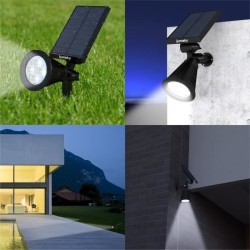 Spot solaire extérieur étanche - LUMISKY - 4 LEDs blanches - 200 Lm - Tete pi...
