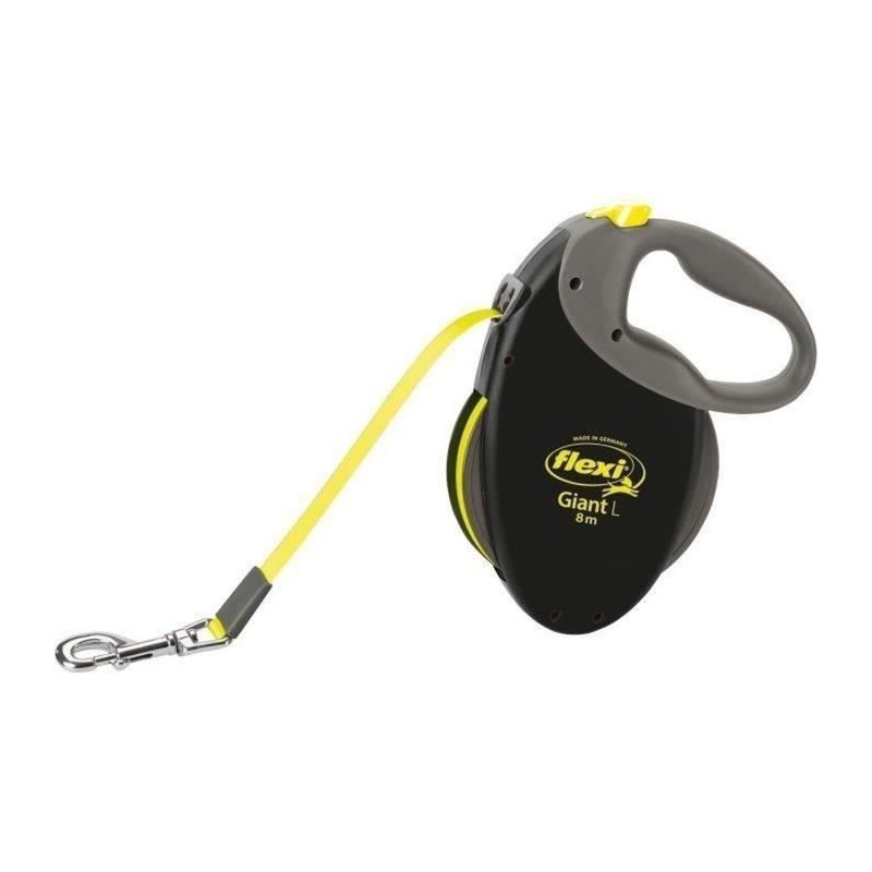 Laisse enrouleur Flexi Neon Giant - FLEXI - GT3-210-S-NEO-12 - Noir et jaune ...