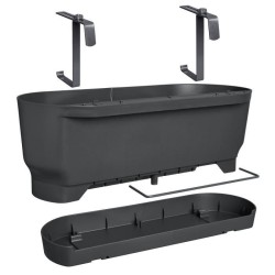 ELHO Balconniere Greenville Easy Balcony 52 - Living Noir - Balcon - L 21.2 x...