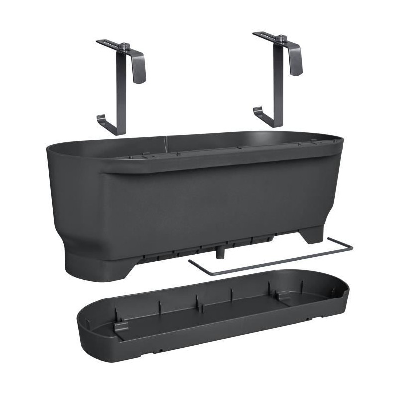 ELHO Balconniere Greenville Easy Balcony 52 - Living Noir - Balcon - L 21.2 x...