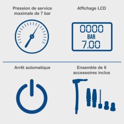 Compresseur sans fil C-AC20-X - pression max 7 bars - 6 accessoires inclus - ...
