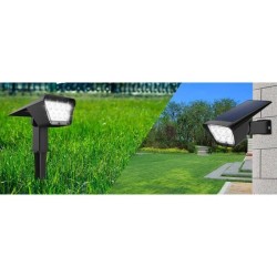 Lot de 2 spots solaires projecteur 2 en 1 a piquer ou a fixer - LUMISKY - CUR...
