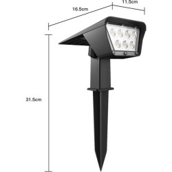 Lot de 2 spots solaires projecteur 2 en 1 a piquer ou a fixer - LUMISKY - CUR...