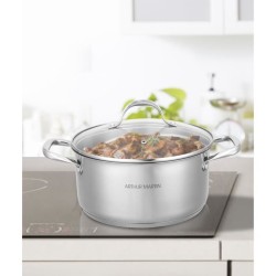 AM0073 Arthur Martin Marmite 32 cm avec couvercle – Acier Inoxydable – Tous f...