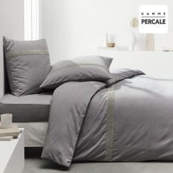 Housse de couette Maison Lefebvre HC Macrame Coton Percale 220x240 cm + 2 TO ...