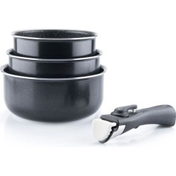 ARTHUR MARTIN AM120B Set de 3 casseroles 16-18-20 cm + 1 poignée - Tous feux ...